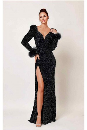 ROCHIE ELEGANTA PAIETE PE CATIFEA