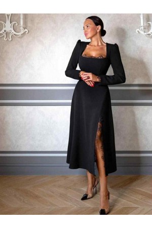 ROCHIE MIDI CU DANTELA NEAGRA