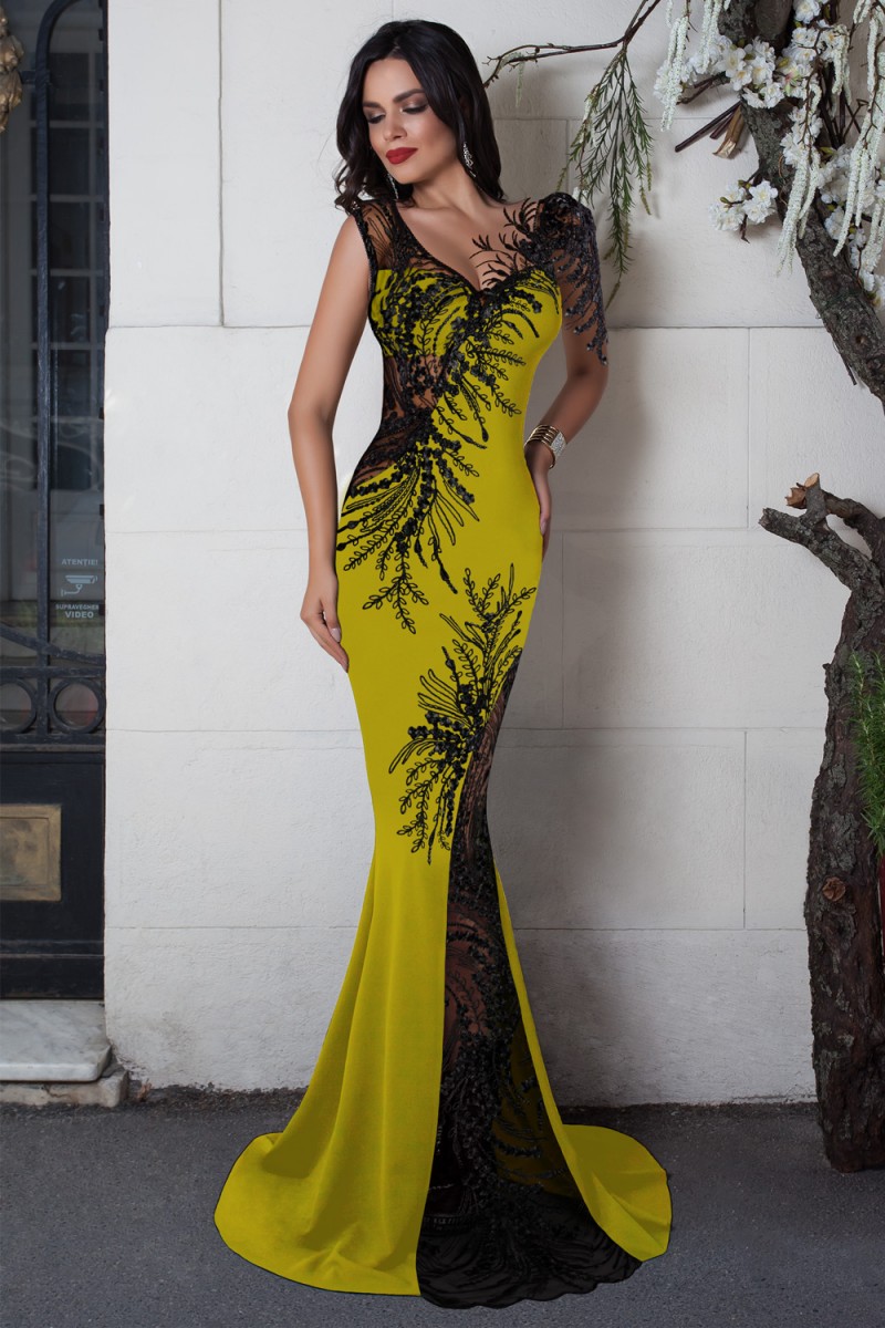 ROCHIE LUNGA BRODERIE NEAGRA