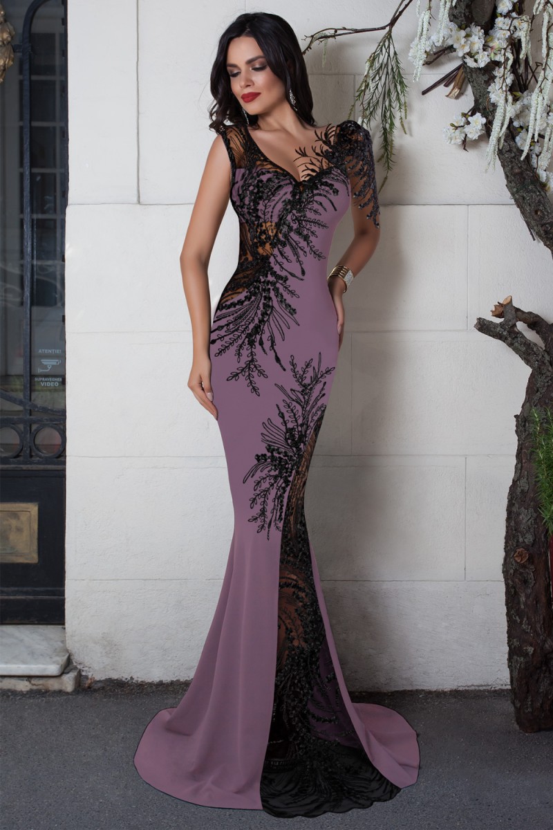 ROCHIE LUNGA BRODERIE NEAGRA