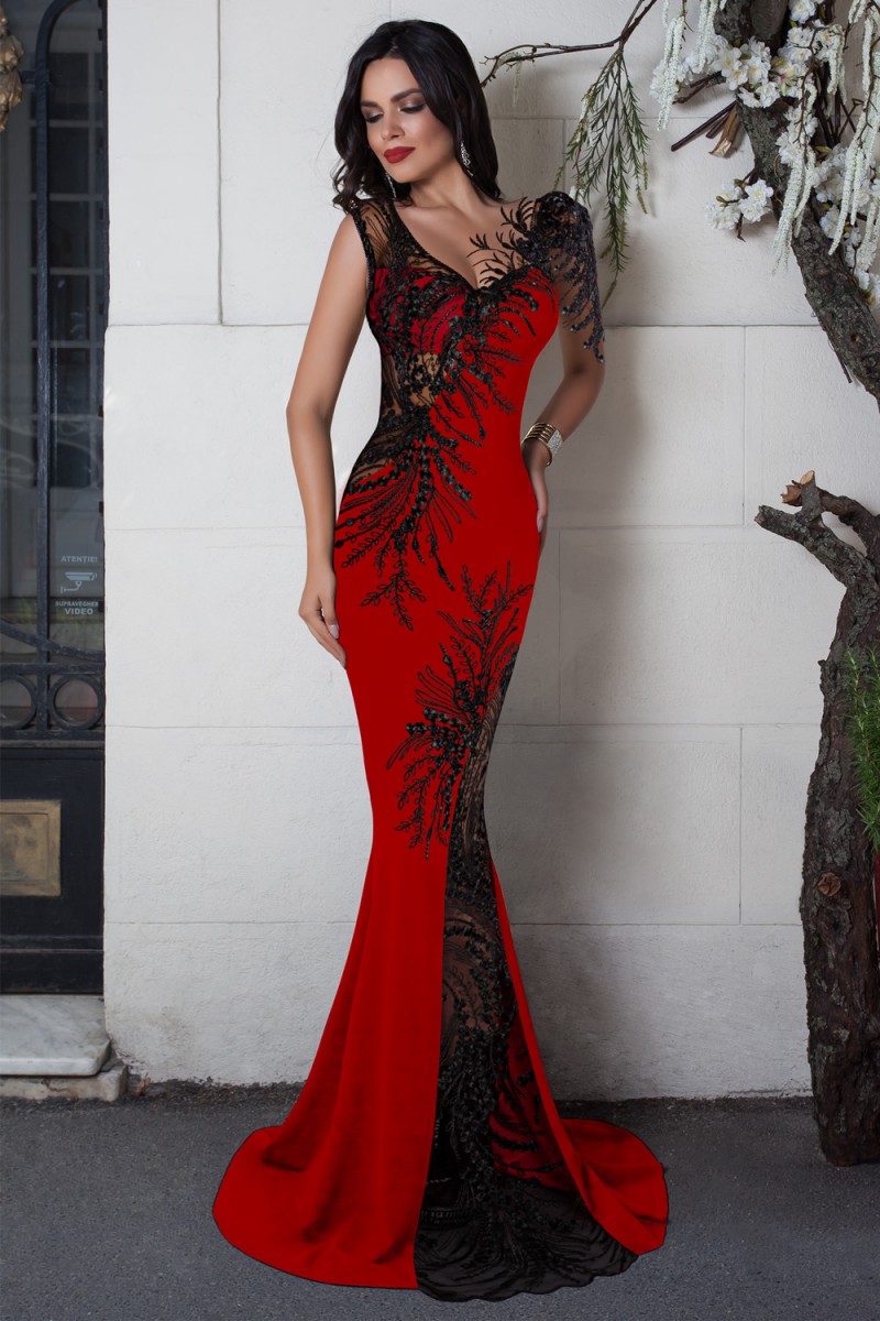 ROCHIE LUNGA BRODERIE NEAGRA