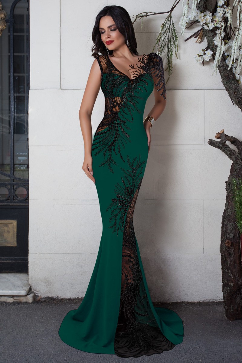 ROCHIE LUNGA BRODERIE NEAGRA