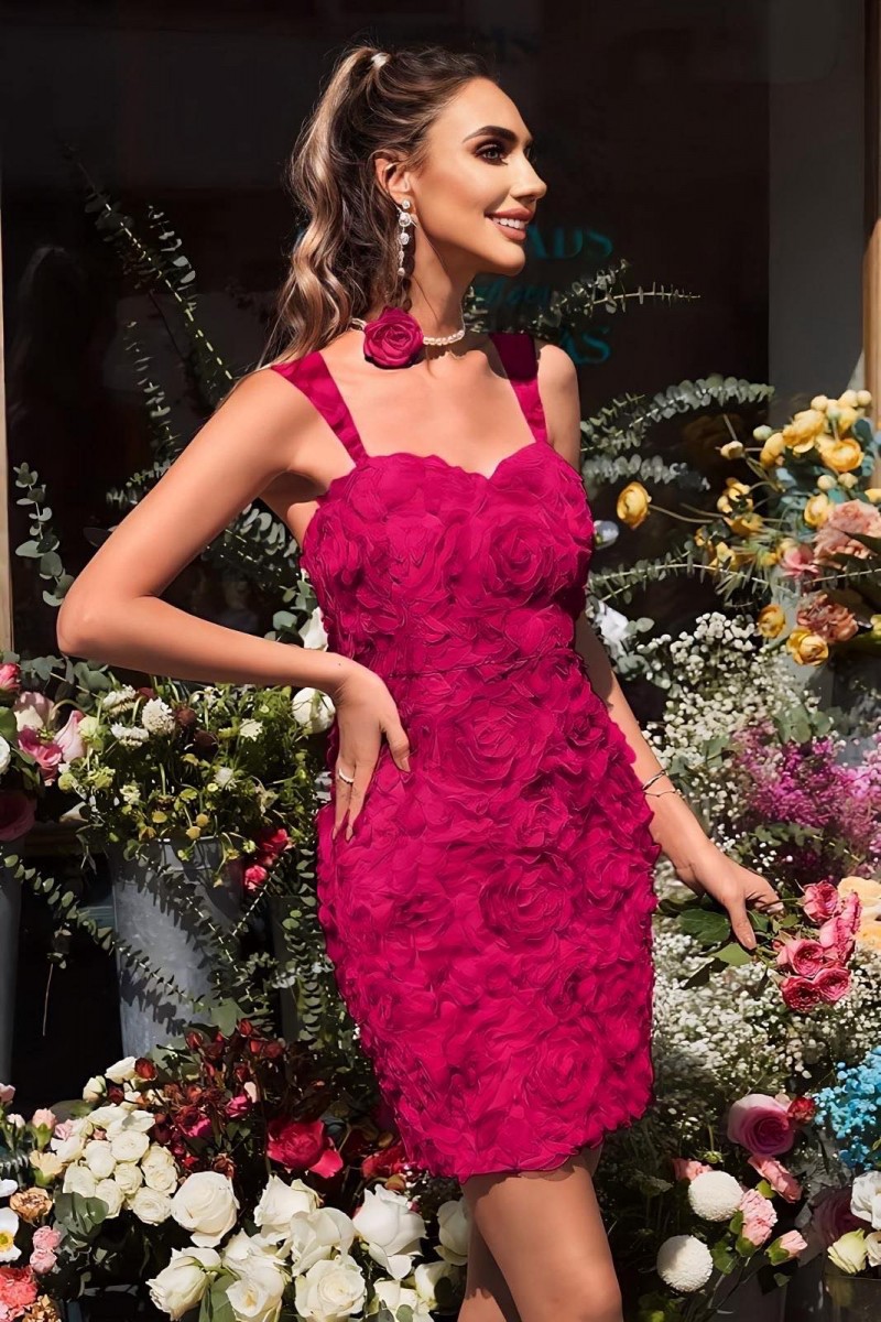 ROCHIE SCURTA CU FLORI 3D
