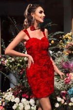 ROCHIE SCURTA CU FLORI 3D