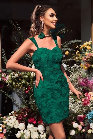 ROCHIE SCURTA CU FLORI 3D