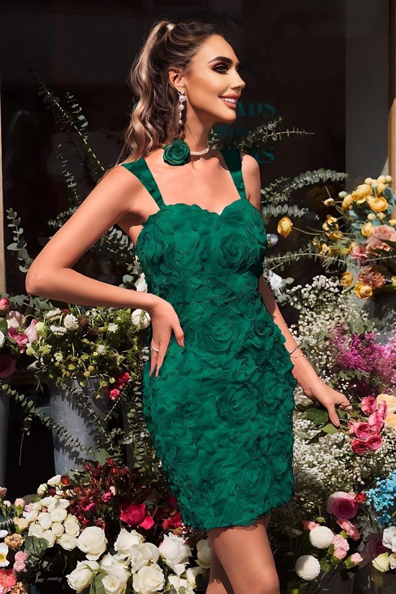 ROCHIE SCURTA CU FLORI 3D