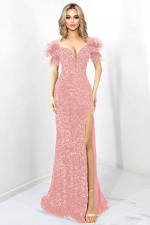 ROCHIE ELEGANTA PAIETE PE CATIFEA SI PENE