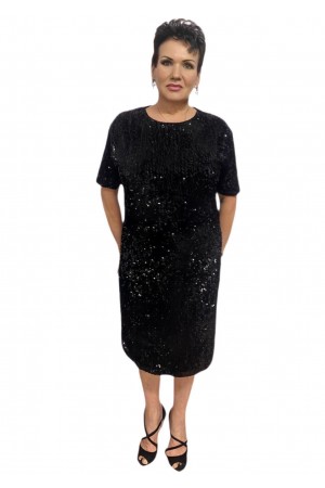 ROCHIE ELEGANTA PAIETE PE CATIFEA MASURI MARI