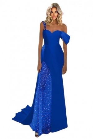 ROCHIE ELEGANTA CREP SI TULLE CU PIETRE SI PAIETE