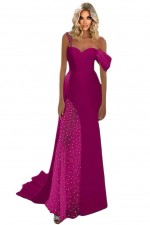 ROCHIE ELEGANTA CREP SI TULLE CU PIETRE SI PAIETE