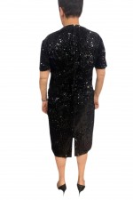 ROCHIE ELEGANTA PAIETE PE CATIFEA MASURI MARI