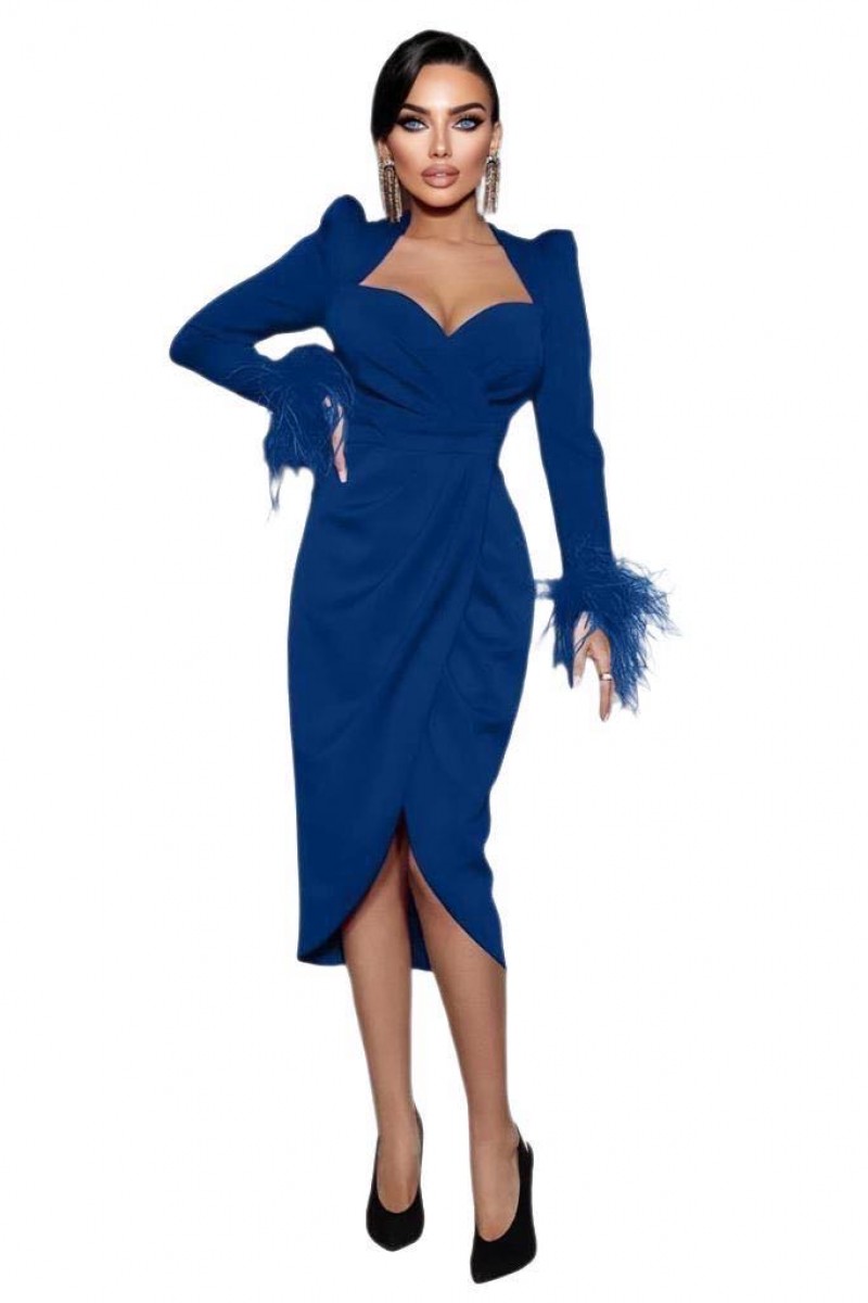 ROCHIE ELEGANTA CU PENE LA MANECA