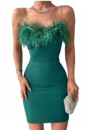 ROCHIE ELEGANTA CU PENE LA BUST
