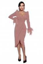 ROCHIE ELEGANTA CU PENE LA MANECA