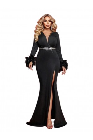 ROCHIE ELEGANTA CU PENE LA MANECA