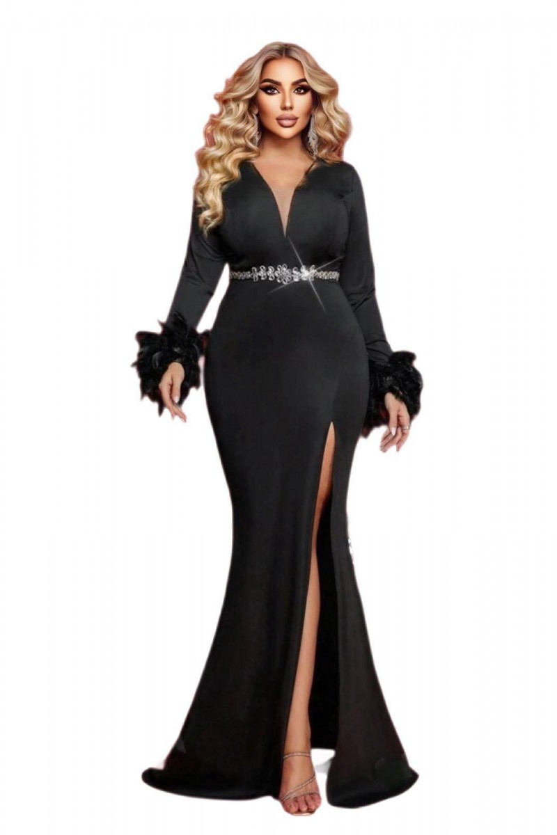 ROCHIE ELEGANTA CU PENE LA MANECA