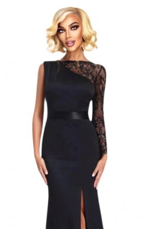 ROCHIE SCURTA CREP SI DANTELA CHANTILY