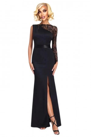ROCHIE LUNGA CREP SI DANTELA CHANTILY