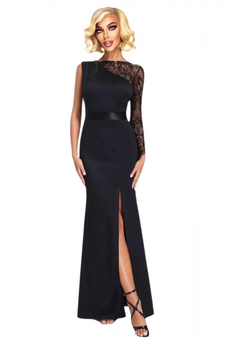 ROCHIE LUNGA CREP SI DANTELA CHANTILY
