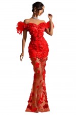 ROCHIE LUNGA CU FLORI MARI 3D
