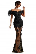 ROCHIE LUNGA CU FLORI MARI 3D