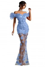 ROCHIE LUNGA CU FLORI MARI 3D