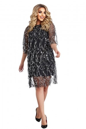 ROCHIE ELEGANTA CU FRANJURI PAIETE MASURI MARI