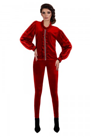 SET CATIFEA PANTALON SI BLUZA CU GULER TIP BURLAN