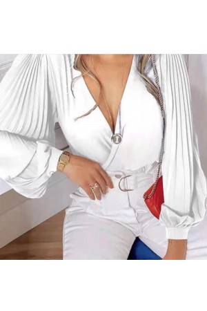 BLUZA-BODY CU MANECI PLISATE