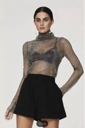 BLUZA TRANSPARENTA STRASURI