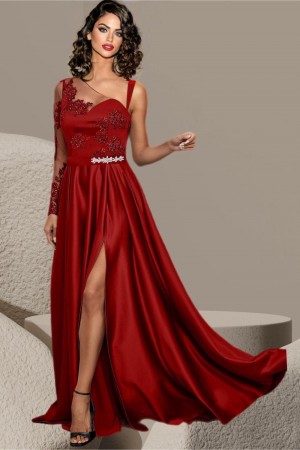 ROCHIE ELEGANTA CU FUSTA TAFTA SI BUST BRODERIE
