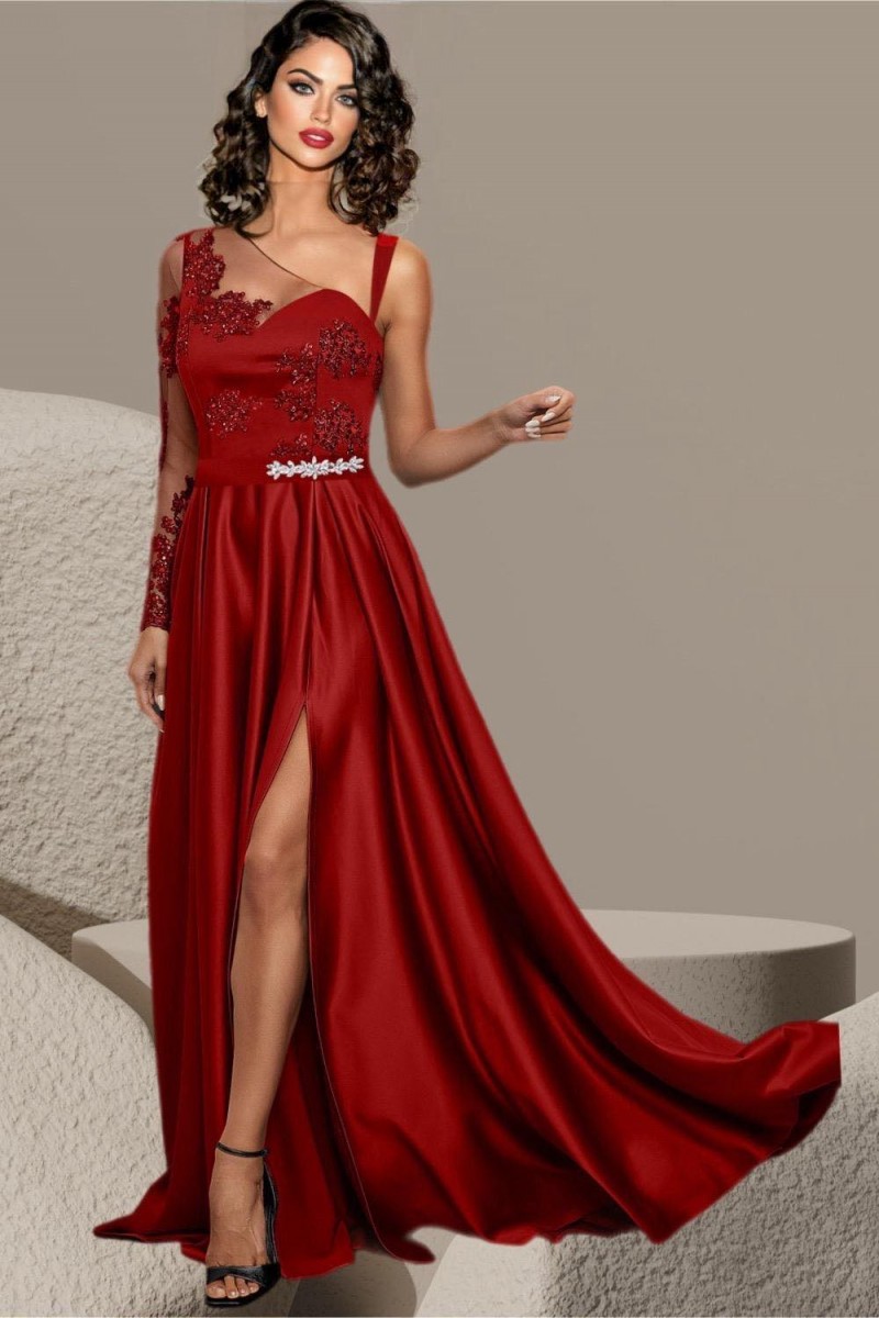 ROCHIE ELEGANTA CU FUSTA TAFTA SI BUST BRODERIE