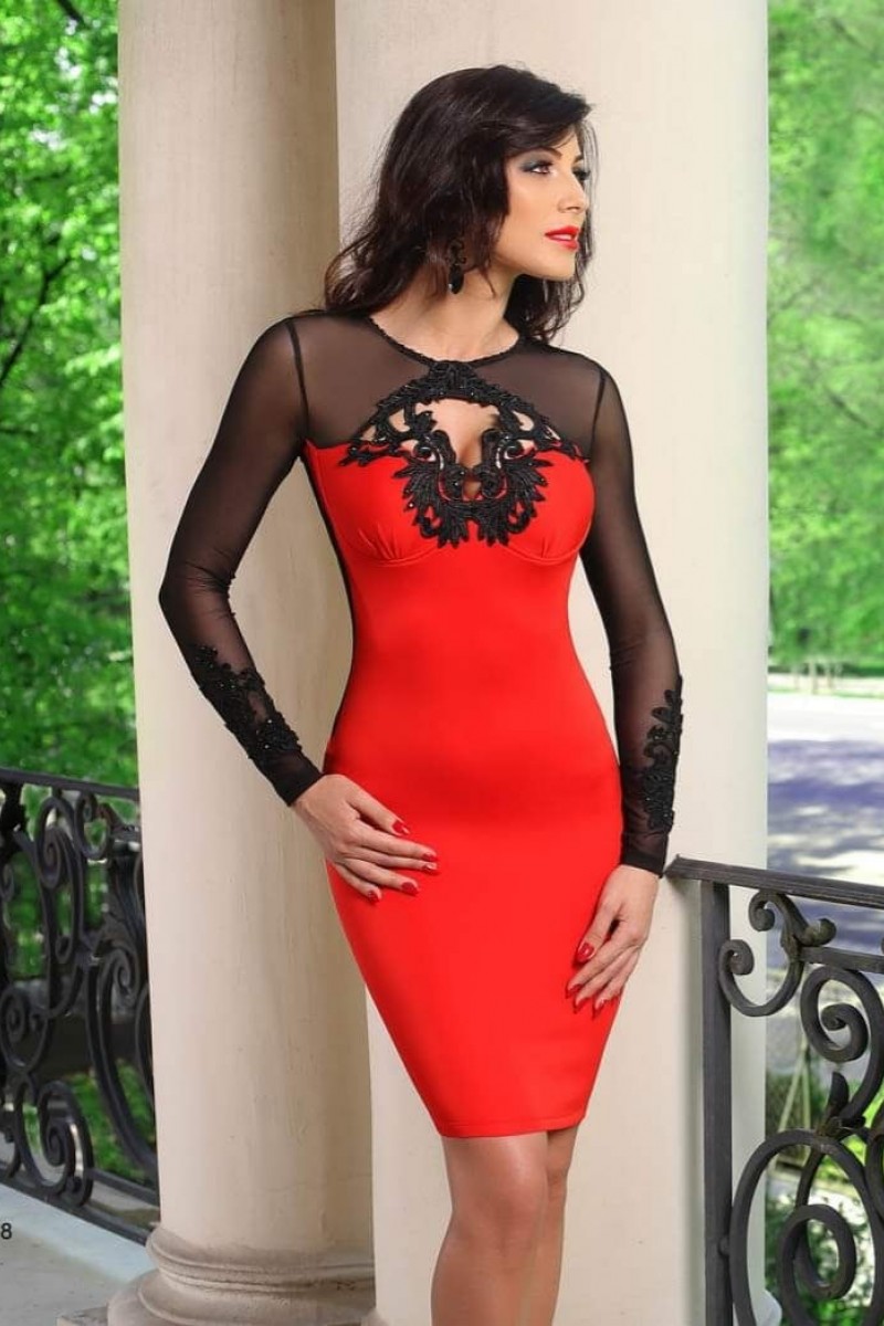 ROCHIE CU MANECI DIN TULLE