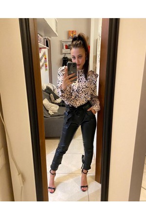 PANTALON PIELE,CONIC, CORDON TALIE