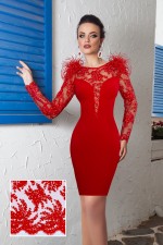ROCHIE SCURTA CU MANECI DIN DANTELA FINA